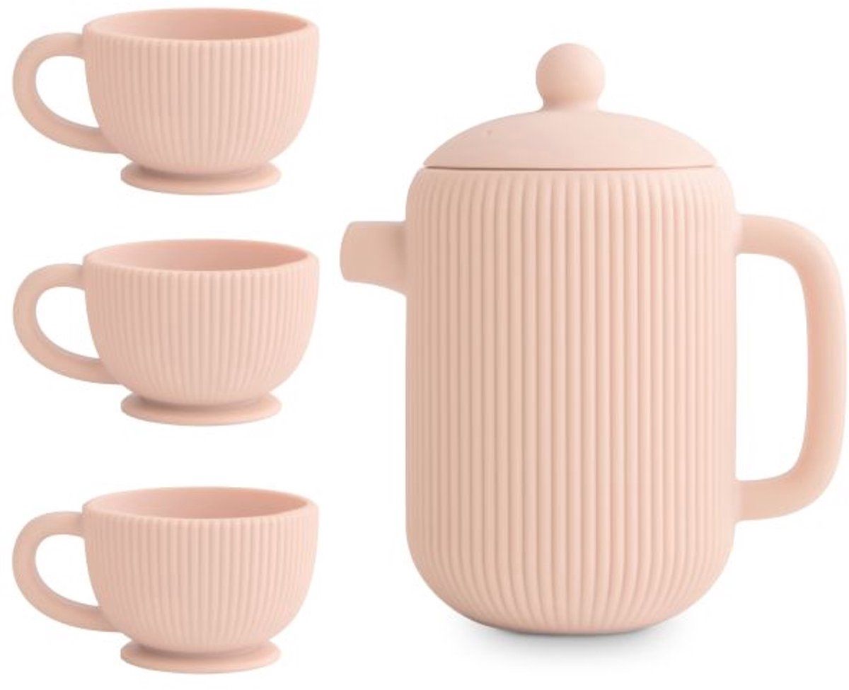 Mushie theeservies siliconen, Kleur: blush