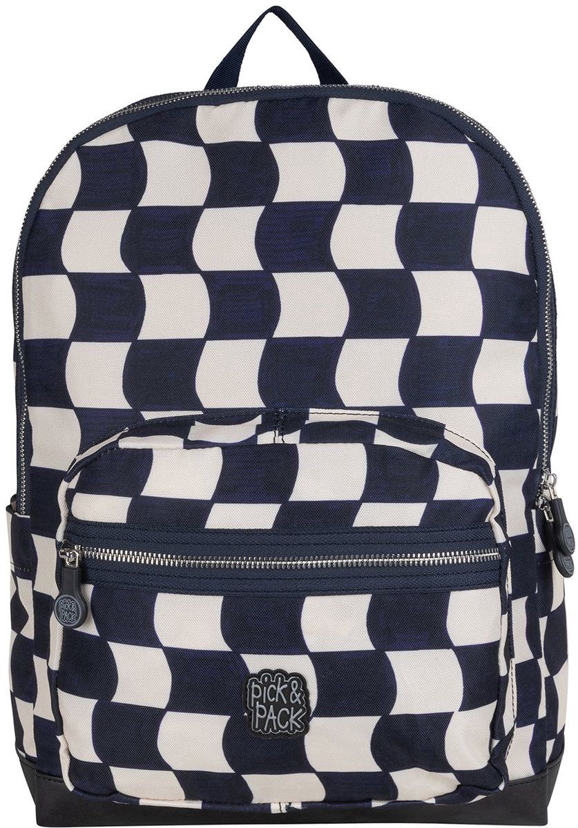 Pick &amp; Pack rugtas Check it out, Kleur: navy, Maat: L