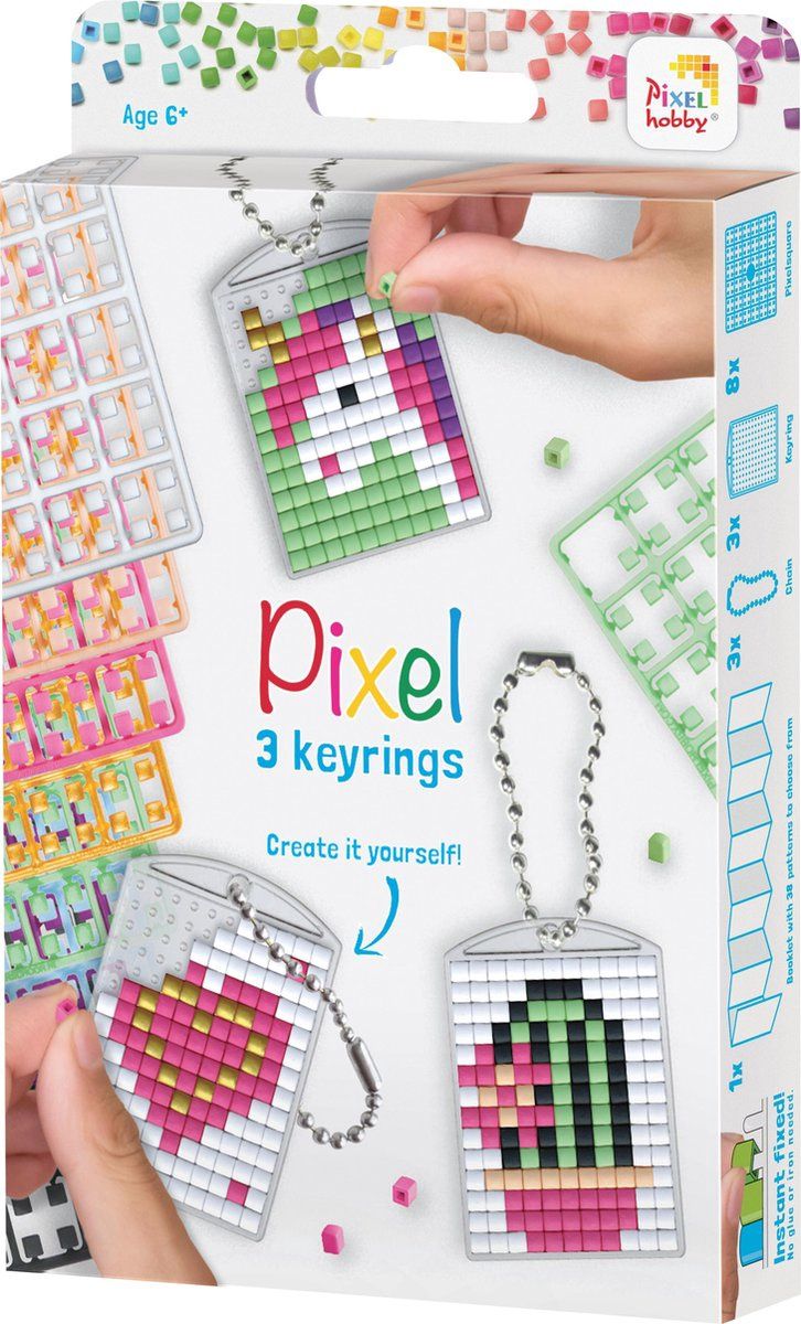 Pixel Hobby medaillon set van 3, Kleur: schattig