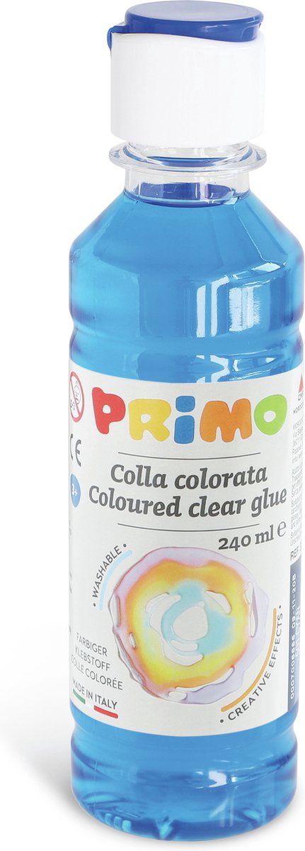 Primo slijm lijm op waterbasis flacon 240 ml, Kleur: cyaan blauw