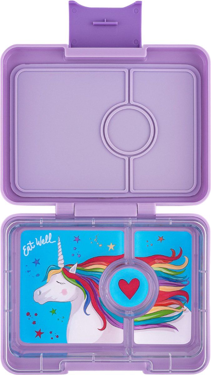 Yumbox Snack 3 vakken, Kleur: lavande purple unicorn