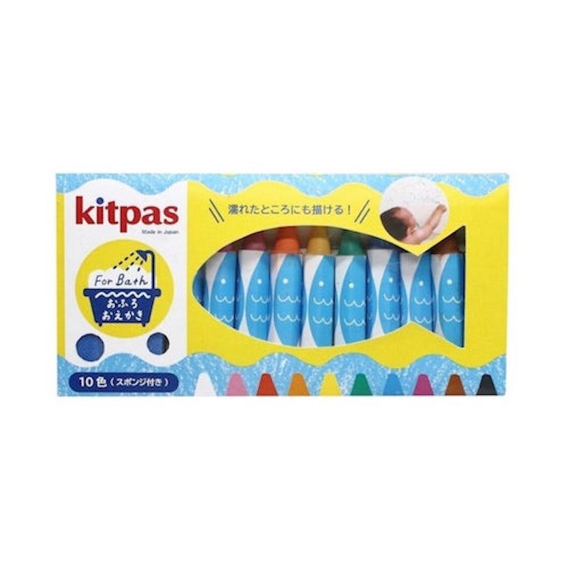 Kitpas badkrijtjes set van 10 st inclusief sponsje