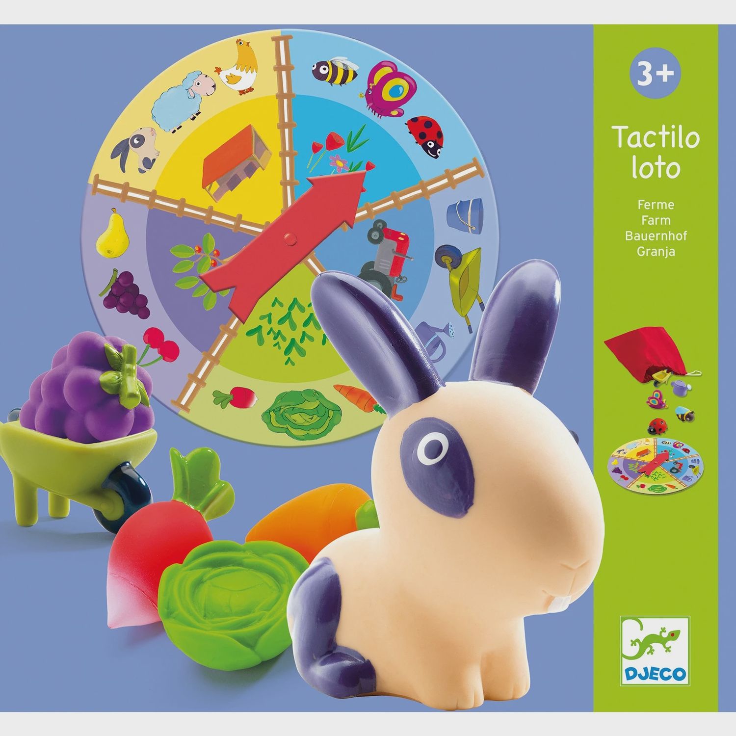 Djeco spel tactilo loto 3+ jaar, Kleur: thema boerderij