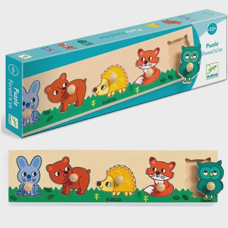 Djeco puzzel houten knoppen 12+ mnd