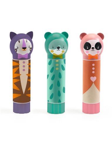 Djeco lijmstiften assorti, Kleur: Dieren