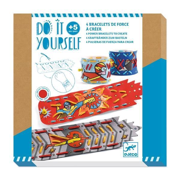 Djeco knutselpakket diy polsbanden maken 5+ jaar, Kleur: thema superhelden