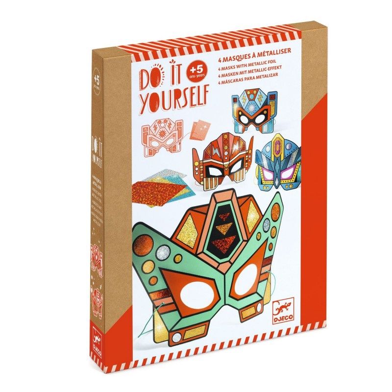 Djeco knutselpakket diy maskers maken 5+ jaar, Kleur: thema robots