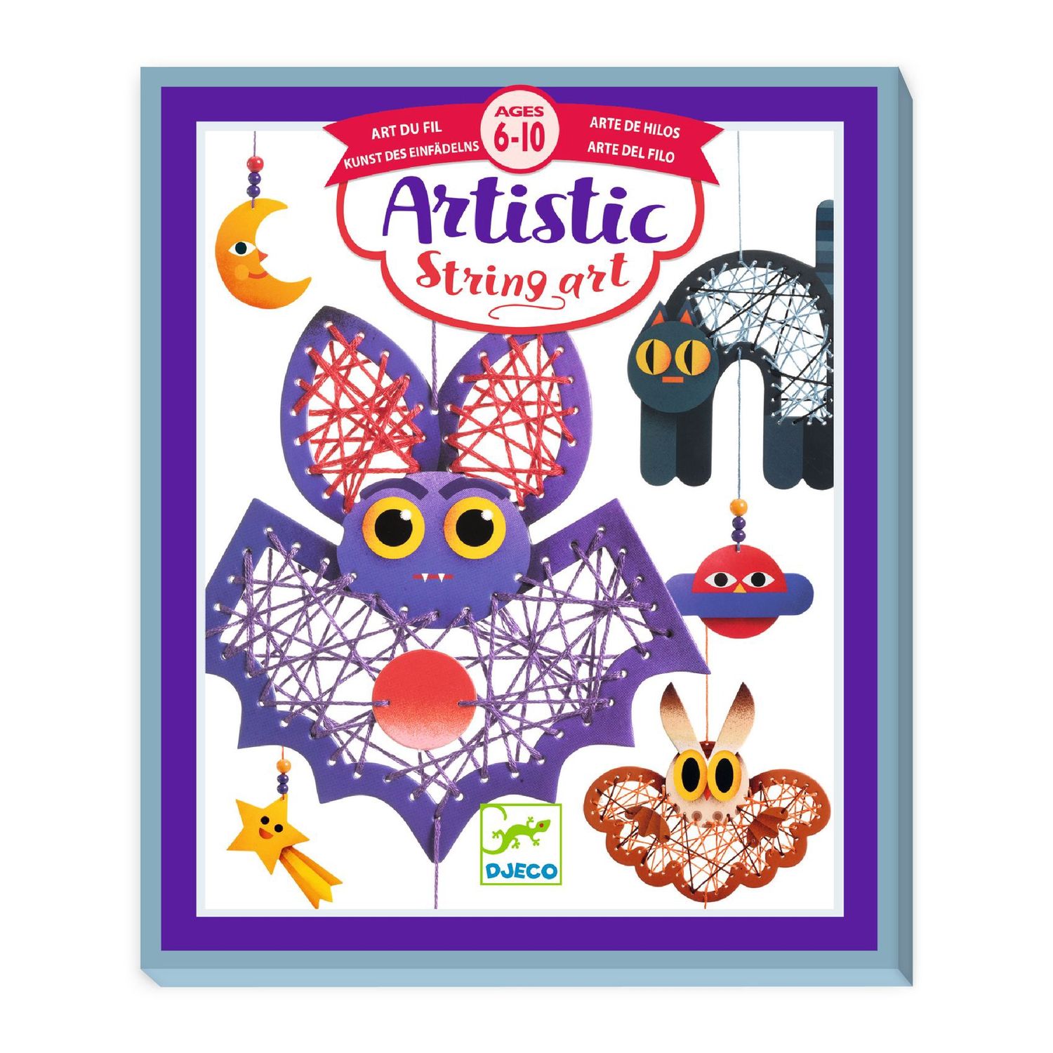 Djeco knutselpakket artistic string art 6-10 jaar, Kleur: de nacht
