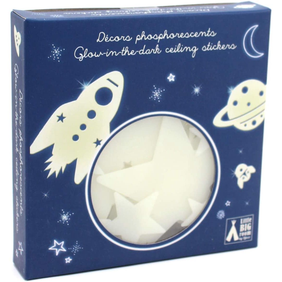Djeco glow in the dark stickers, Kleur: ruimte