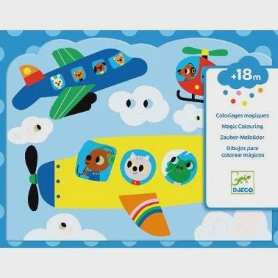 Djeco kleurplaten met waterstift 18+ mnd, Kleur: in de lucht