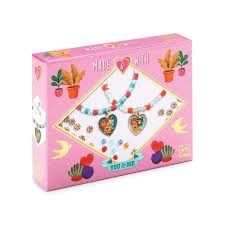 Djeco knutselpakket armbandjes maken set van 2, Kleur: bedel hart met bloemen 6+ jaar