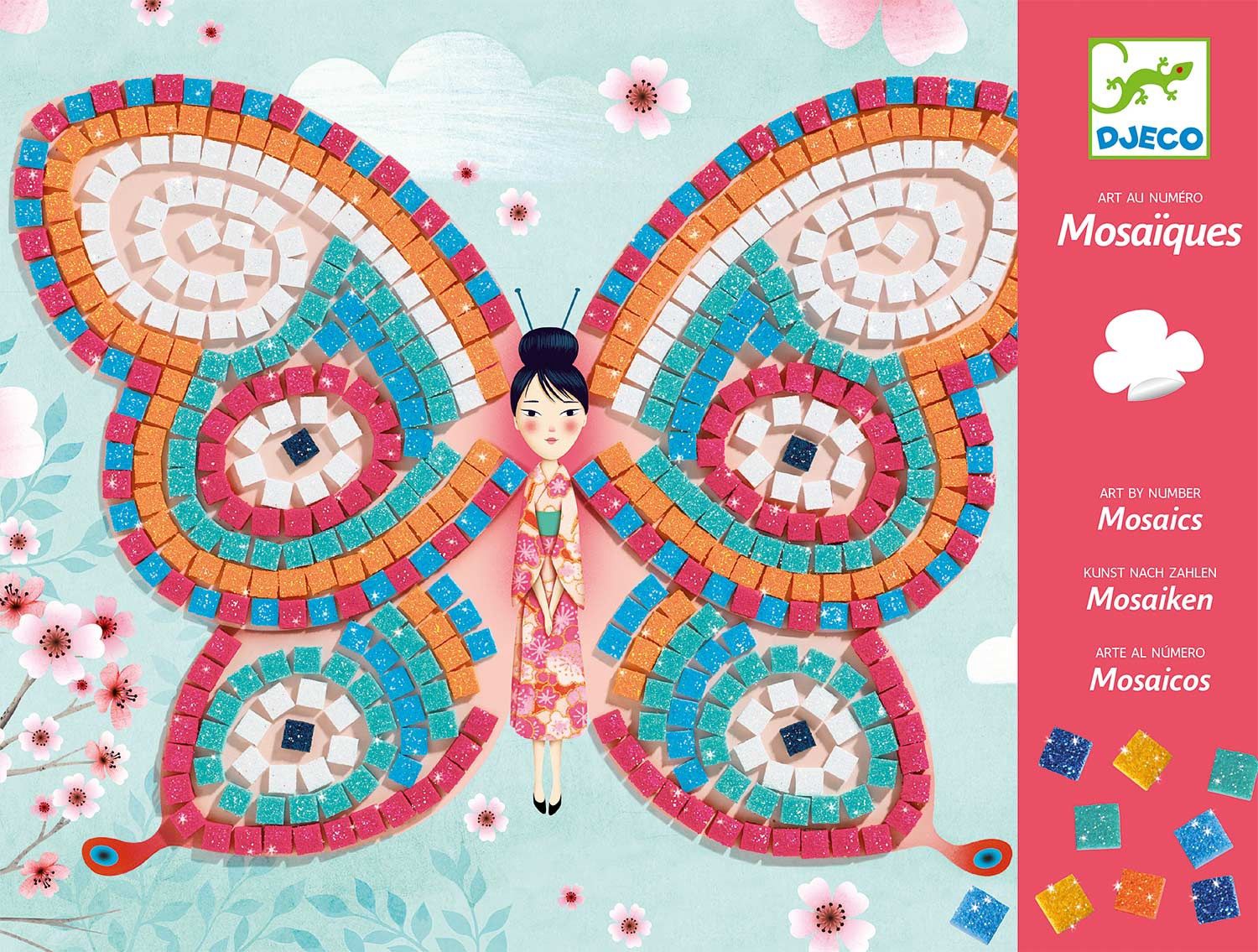 Djeco knutselpakket mozaiek 5-8 jaar, Kleur: vlinders