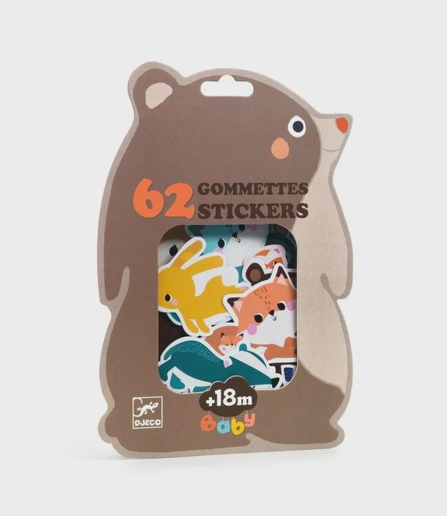 Djeco stickers voor 18+ mnd, Kleur: bosdieren