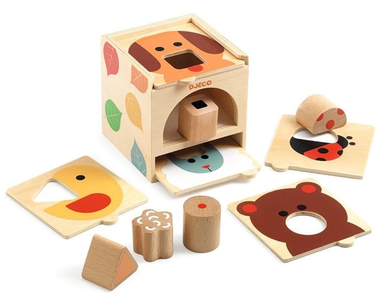 Djeco vormendoos hout Box basic 18+ mnd