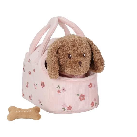Little Dutch Knuffelhond Jackie in tas roze