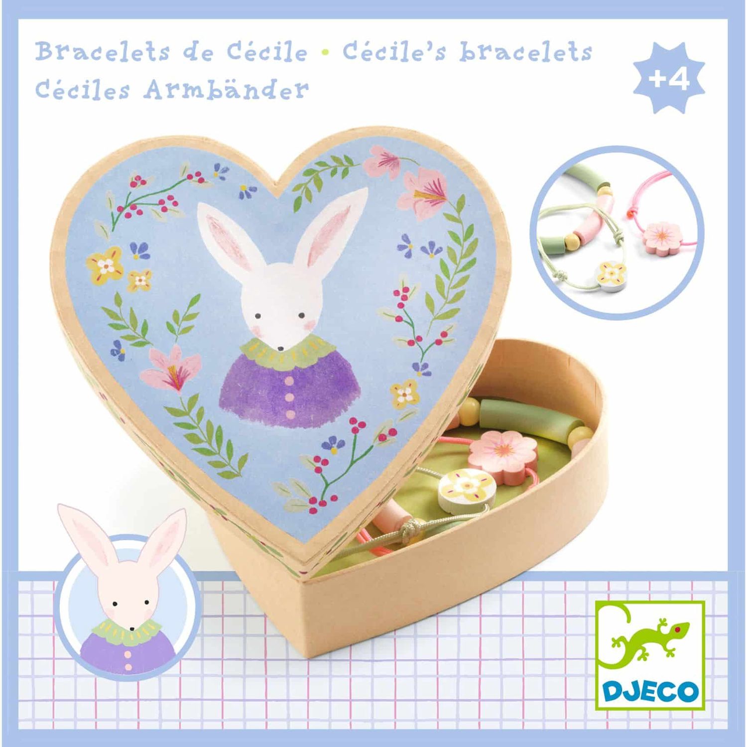 Djeco versierd doosje Cecile met 3 armbanden 4 jaar+