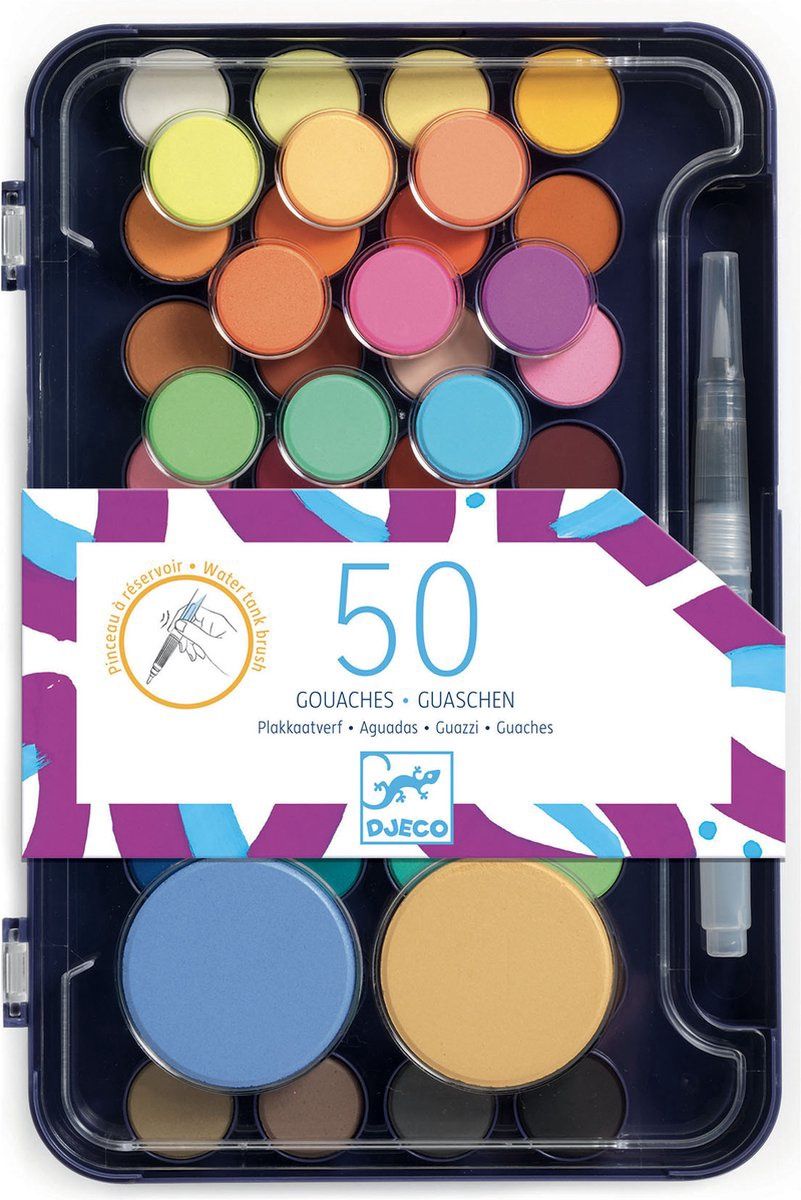 Djeco verfdoos met 50 tabletten plakkaatverf