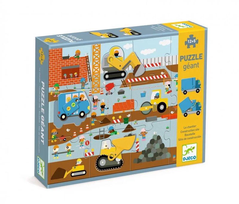 Djeco puzzel maxi bouwplaats 12 + 5 st