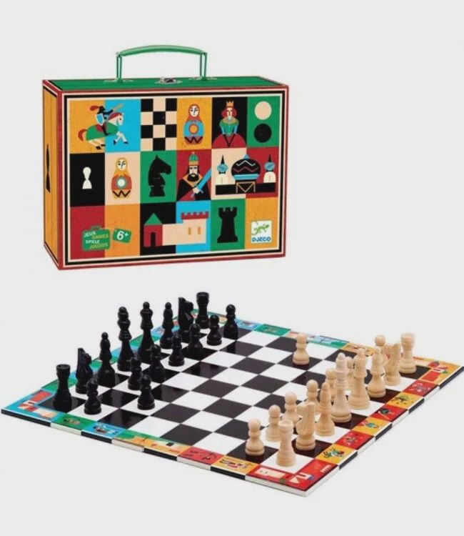 Djeco spel koffer met schaken en dammen 6+ jaar