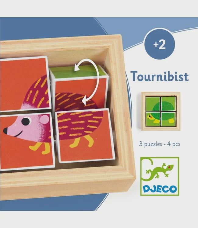 Djeco puzzel tournibist in houten frame 2+ jaar