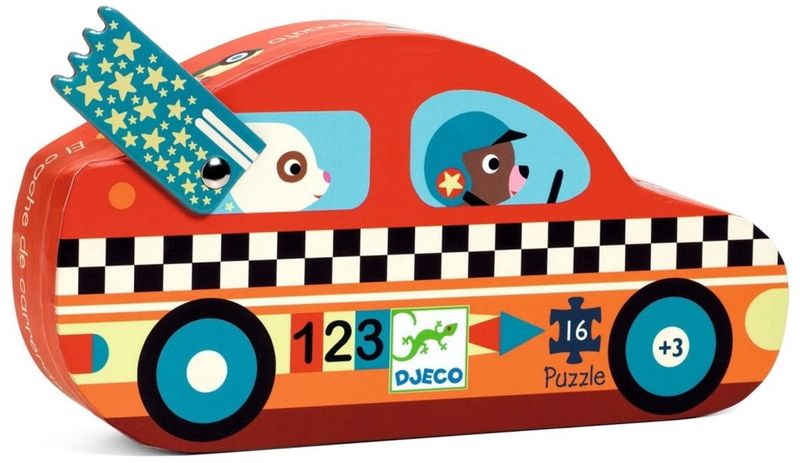 Djeco silhouetpuzzel raceauto 16 st
