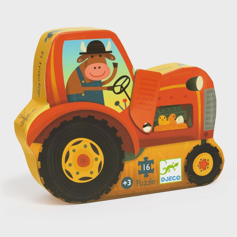 Djeco silhouetpuzzel traktor 16 st