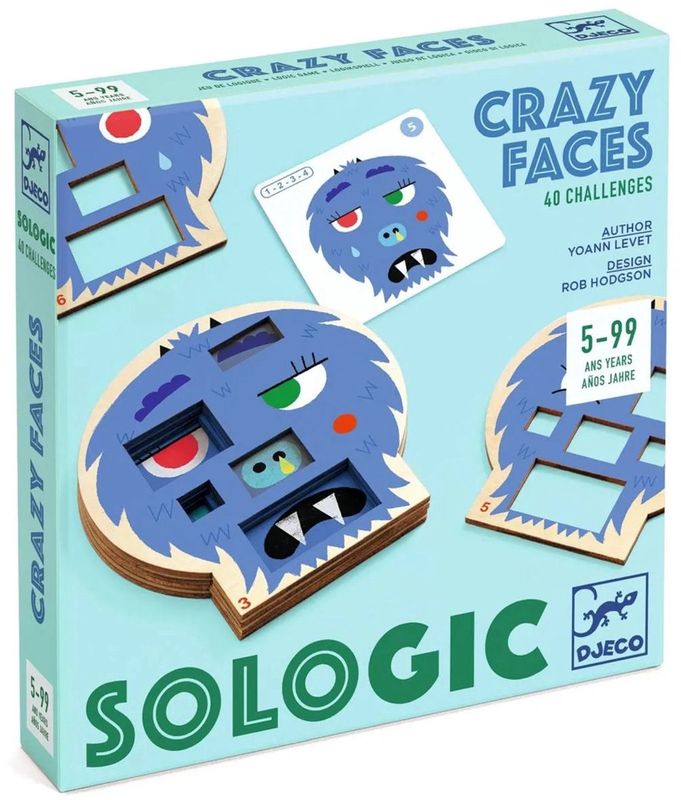 Djeco spel sologic crazy faces 7-99 jaar