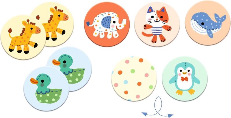 Djeco spel memo knuffeldieren 2+ jaar