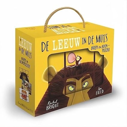 Boek en blokpuzzel De leeuw in de muis