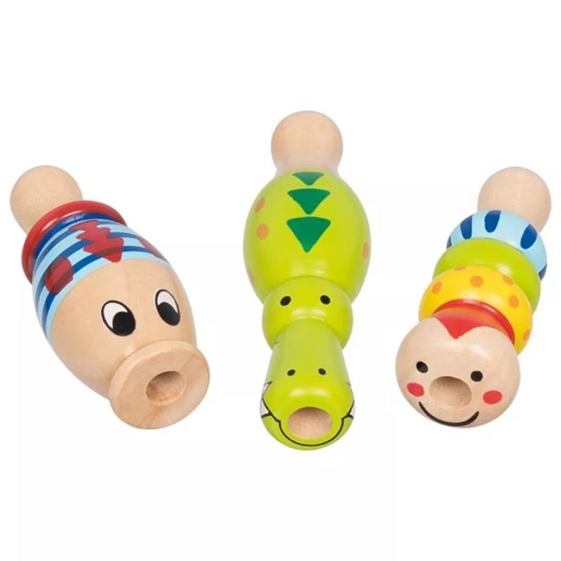 Goki houten fluitjes dieren assorti