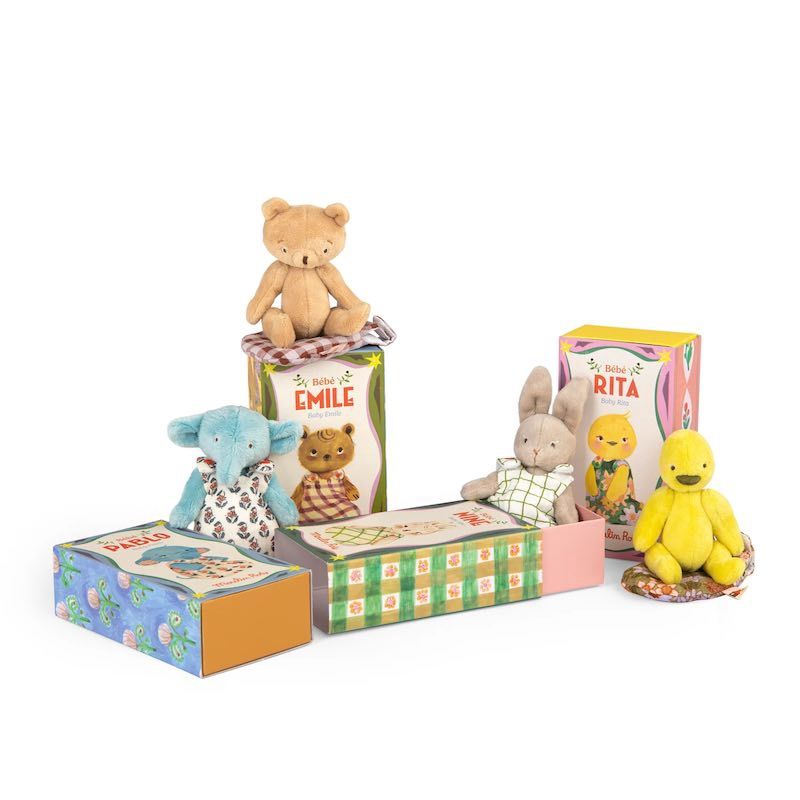 Moulin Roty knuffel baby met slaapzak Les Minouchkas