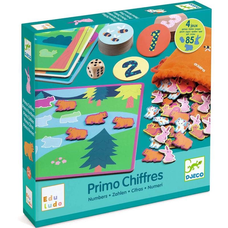 Djeco spel primo chiffres 4 spellen ontdek cijfers 3-6 jaar