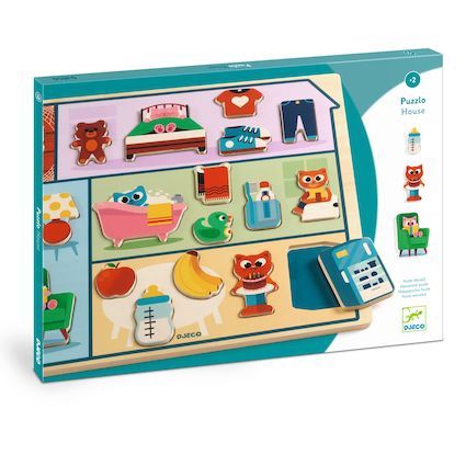 Djeco puzzel Puzzlo House van hout 2 jaar+
