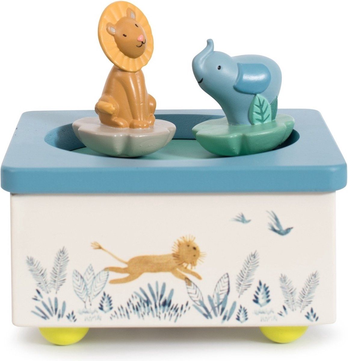 Moulin Roty muziekdoosje, Kleur: Sous mon Baobab leeuw en olifant
