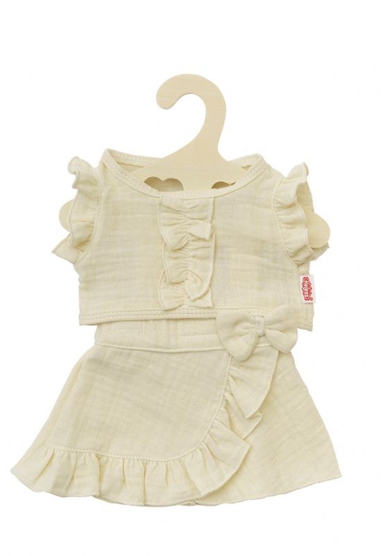 Heless poppenkleding wikkelrok met top, Kleur: ecru