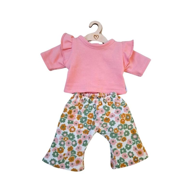 Hollie poppenkleding setje flared broek bloem met shirt