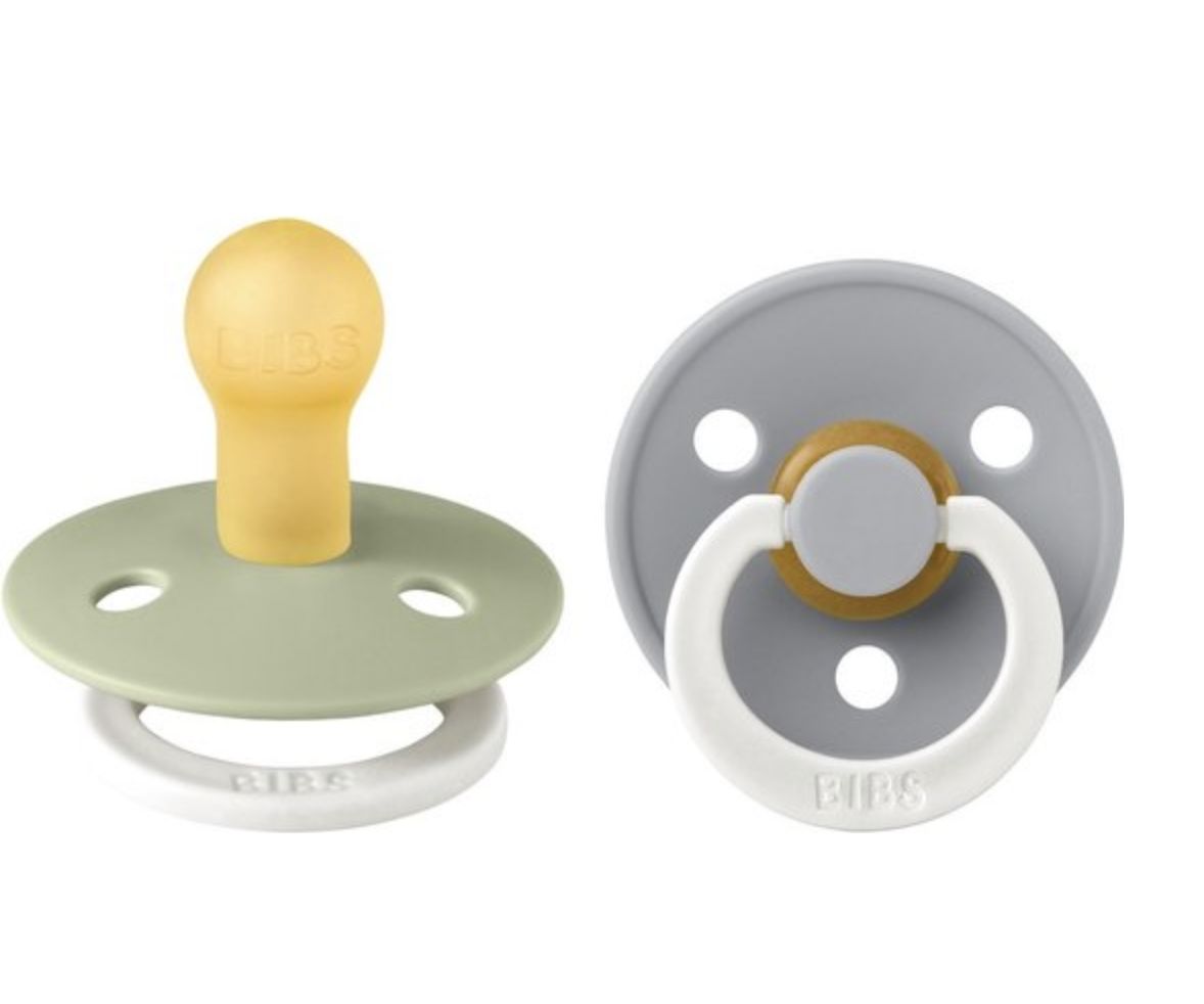 Bibs 2-pack symetrical glow in the dark, Kleur: sage/cloud, Maat: 1