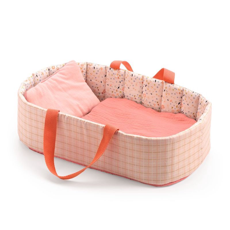 Djeco poppen pomea reiswieg stof, Kleur: roze