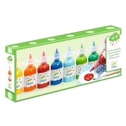 Djeco de kleuren van les petits - schilderij, Kleur: 8 flessen gouache