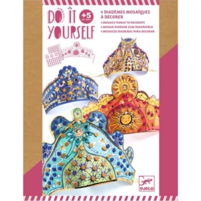 Djeco knutselpakket diy diadeem versieren 5+ jaar, Kleur: primaire kleuren