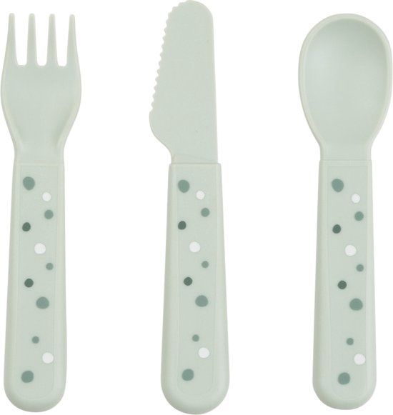 Done by Deer bestekset happy dots, Kleur: groen