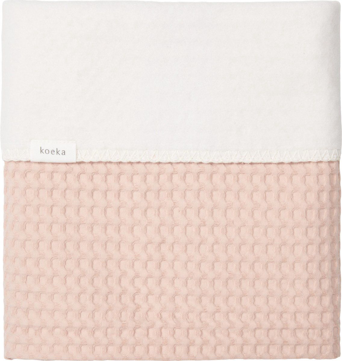 Koeka ledikantdeken Amsterdam cotton fleece, Kleur: rosa salt/natural