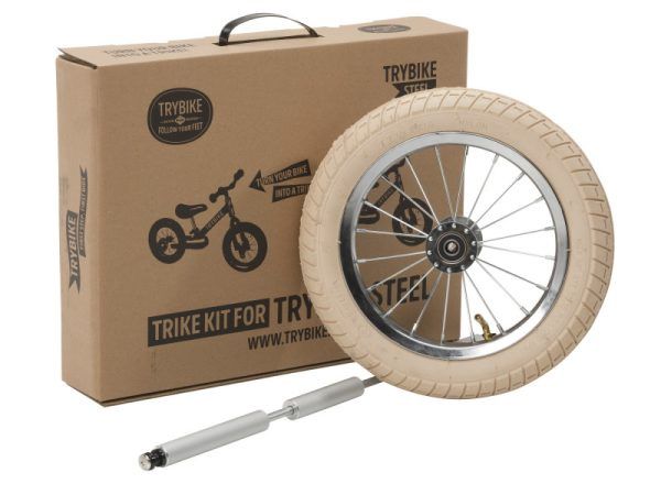 Trybike steel 2-in-1 try kit uitbreiding 1 wiel, Kleur: vintage