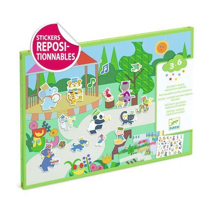 Djeco knutselpakket stickers verhaal maken 3-6 jaar, Kleur: fanfare