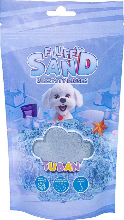 Fluffy zand zakje 90 gram, Kleur: blauw