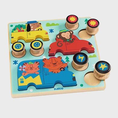Djeco puzzel Puzz &amp; Roll puzzel met rollende afbeeldingen 18 mnd +, Kleur: color voertuigen