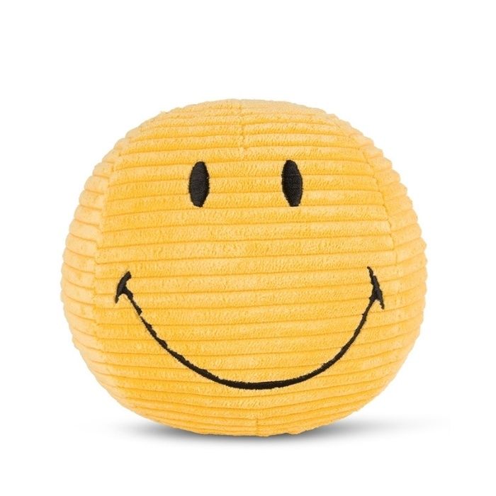 Bon Ton Toys x Smiley knuffel corduroy eco 13 cm, Kleur: yellow
