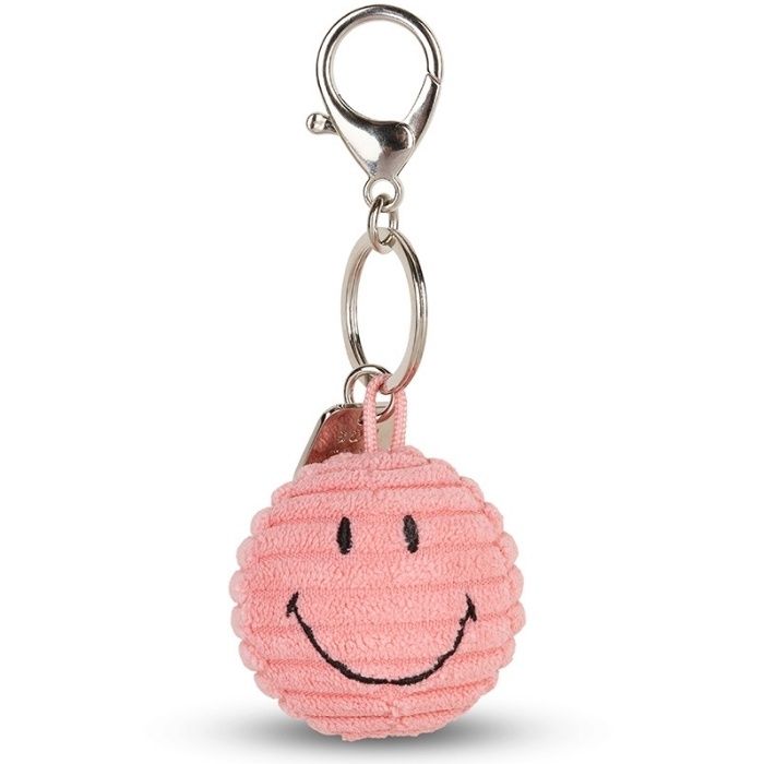 Bon Ton Toys x Smiley sleutelhanger corduroy eco, Kleur: bubblegum pink