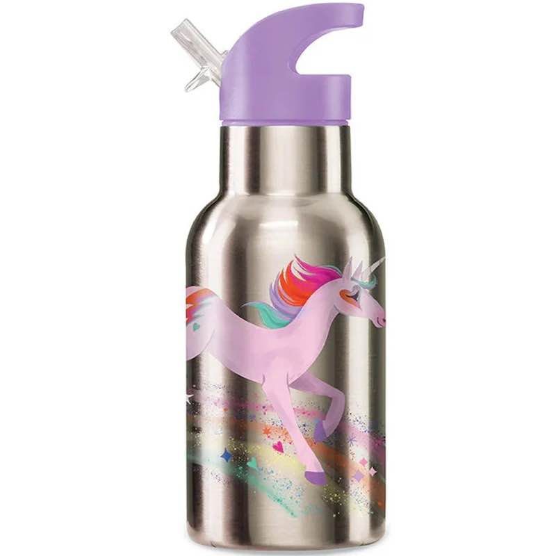 Crocodile Creek drinkfles RVS, Kleur: unicorn galaxy