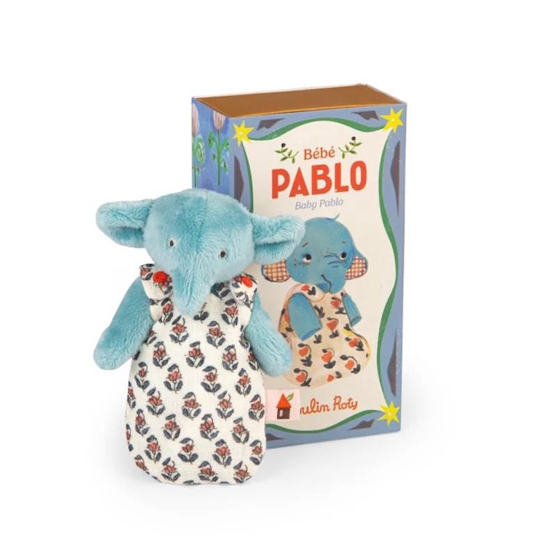 Moulin Roty knuffel baby met slaapzak Les Minouchkas, Kleur: baby olifant Pablo